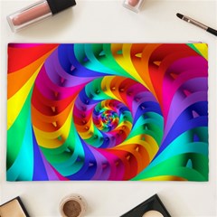 Psychedelic Rainbow Spiral Cosmetic Bag (XXL) from ArtsNow.com Back