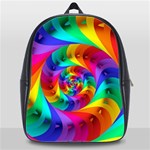 Psychedelic Rainbow Spiral School Bag (XL)