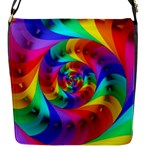 Psychedelic Rainbow Spiral Flap Closure Messenger Bag (S)