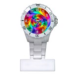 Psychedelic Rainbow Spiral Plastic Nurses Watch