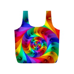 Psychedelic Rainbow Spiral Full Print Recycle Bag (S) from ArtsNow.com Front