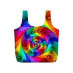 Psychedelic Rainbow Spiral Full Print Recycle Bag (S)