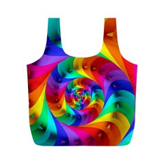 Psychedelic Rainbow Spiral Full Print Recycle Bag (M) from ArtsNow.com Front