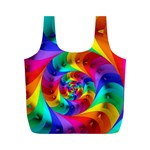 Psychedelic Rainbow Spiral Full Print Recycle Bag (M)