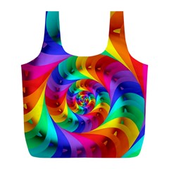 Psychedelic Rainbow Spiral Full Print Recycle Bag (L) from ArtsNow.com Front