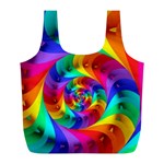 Psychedelic Rainbow Spiral Full Print Recycle Bag (L)