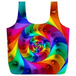 Psychedelic Rainbow Spiral Full Print Recycle Bag (XL)