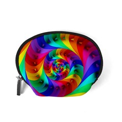 Psychedelic Rainbow Spiral Accessory Pouch (Small) from ArtsNow.com Back