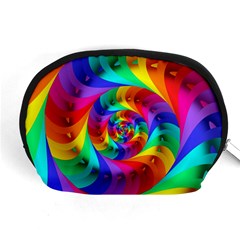 Psychedelic Rainbow Spiral Accessory Pouch (Medium) from ArtsNow.com Front