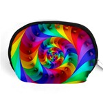 Psychedelic Rainbow Spiral Accessory Pouch (Medium)