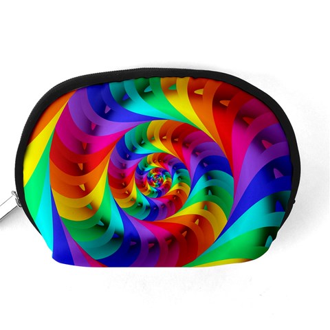 Psychedelic Rainbow Spiral Accessory Pouch (Medium) from ArtsNow.com Back