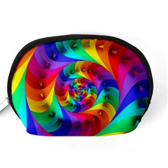 Psychedelic Rainbow Spiral Accessory Pouch (Medium) from ArtsNow.com Back