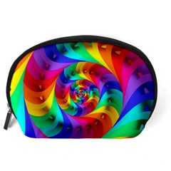 Psychedelic Rainbow Spiral Accessory Pouch (Large) from ArtsNow.com Back