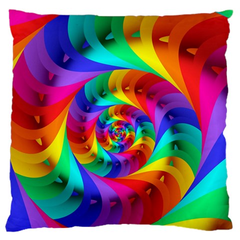 Psychedelic Rainbow Spiral Standard Flano Cushion Case (One Side) from ArtsNow.com Front