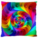 Psychedelic Rainbow Spiral Large Flano Cushion Case (One Side)