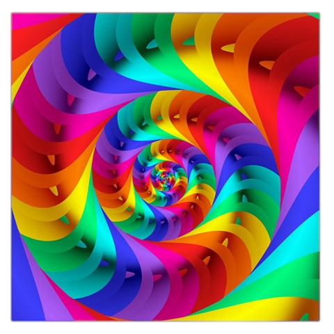 Psychedelic Rainbow Spiral Large Satin Scarf (Square) from ArtsNow.com Front