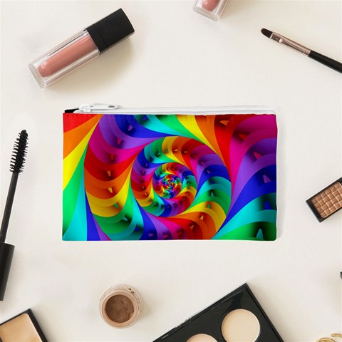 Psychedelic Rainbow Spiral Cosmetic Bag (XS) from ArtsNow.com Front