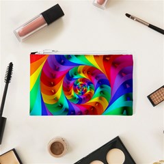 Psychedelic Rainbow Spiral Cosmetic Bag (XS) from ArtsNow.com Front