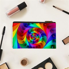 Psychedelic Rainbow Spiral Cosmetic Bag (XS) from ArtsNow.com Back