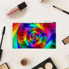 Psychedelic Rainbow Spiral Cosmetic Bag (XS) from ArtsNow.com Back