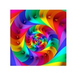 Psychedelic Rainbow Spiral Small Satin Scarf (Square)