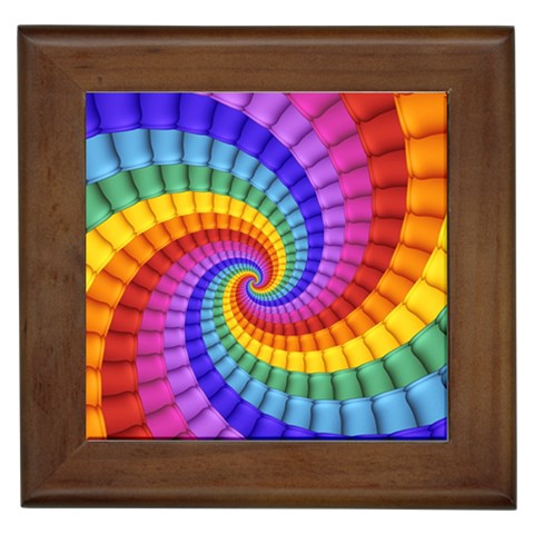 Psychedelic Rainbow Spiral Framed Tile from ArtsNow.com Front