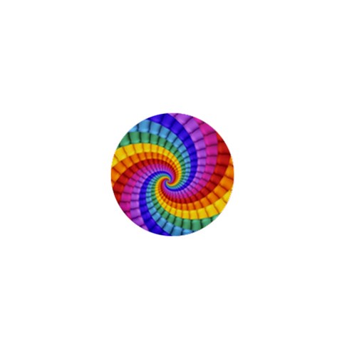 Psychedelic Rainbow Spiral 1  Mini Button from ArtsNow.com Front