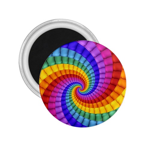 Psychedelic Rainbow Spiral 2.25  Magnet from ArtsNow.com Front