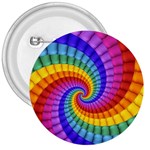 Psychedelic Rainbow Spiral 3  Button