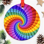 Psychedelic Rainbow Spiral Ornament (Round)