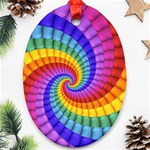 Psychedelic Rainbow Spiral Ornament (Oval)