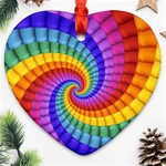 Psychedelic Rainbow Spiral Ornament (Heart)