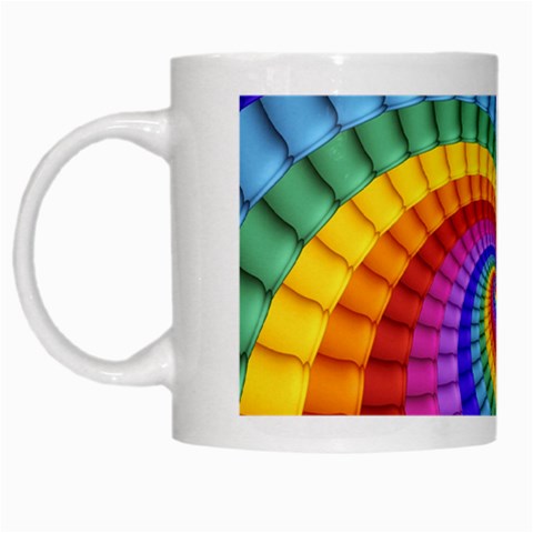 Psychedelic Rainbow Spiral White Mug from ArtsNow.com Left