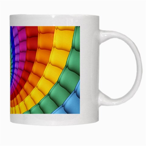 Psychedelic Rainbow Spiral White Mug from ArtsNow.com Right