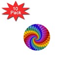 Psychedelic Rainbow Spiral 1  Mini Button (10 pack) 