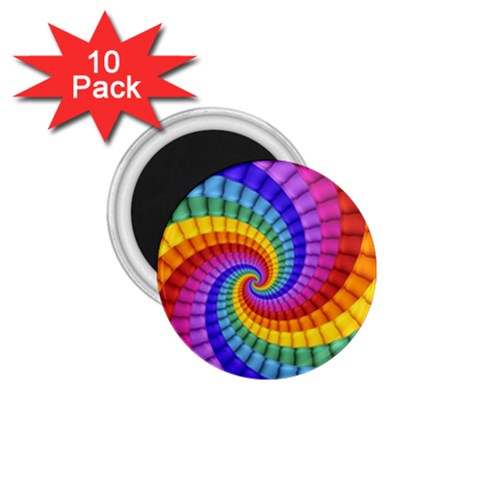 Psychedelic Rainbow Spiral 1.75  Magnet (10 pack)  from ArtsNow.com Front