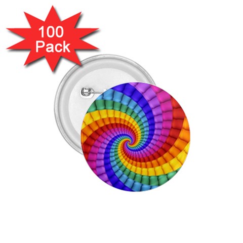 Psychedelic Rainbow Spiral 1.75  Button (100 pack)  from ArtsNow.com Front