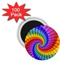 Psychedelic Rainbow Spiral 1.75  Magnet (100 pack) 