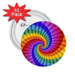 Psychedelic Rainbow Spiral 2.25  Button (10 pack)