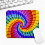 Psychedelic Rainbow Spiral Large Mousepad