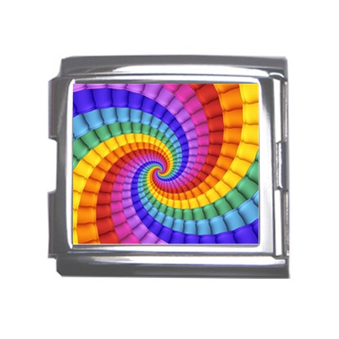 Psychedelic Rainbow Spiral Mega Link Italian Charm (18mm) from ArtsNow.com Front