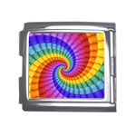 Psychedelic Rainbow Spiral Mega Link Italian Charm (18mm)