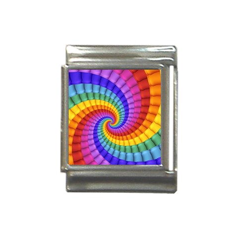 Psychedelic Rainbow Spiral Italian Charm (13mm) from ArtsNow.com Front