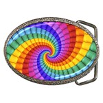 Psychedelic Rainbow Spiral Belt Buckle