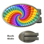 Psychedelic Rainbow Spiral Money Clip (Oval)