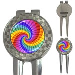 Psychedelic Rainbow Spiral 3-in-1 Golf Divot