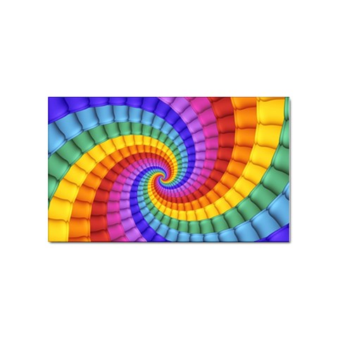 Psychedelic Rainbow Spiral Sticker (Rectangular) from ArtsNow.com Front