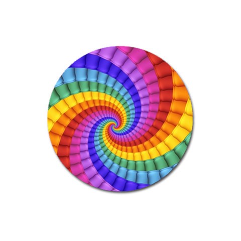 Psychedelic Rainbow Spiral Magnet 3  (Round) from ArtsNow.com Front