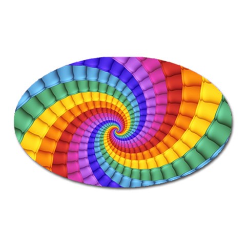 Psychedelic Rainbow Spiral Magnet (Oval) from ArtsNow.com Front