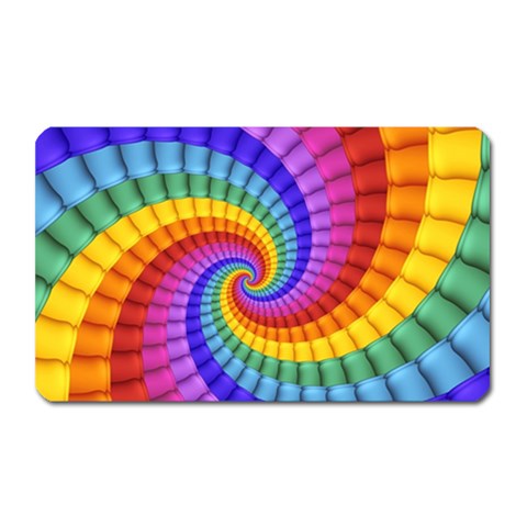 Psychedelic Rainbow Spiral Magnet (Rectangular) from ArtsNow.com Front